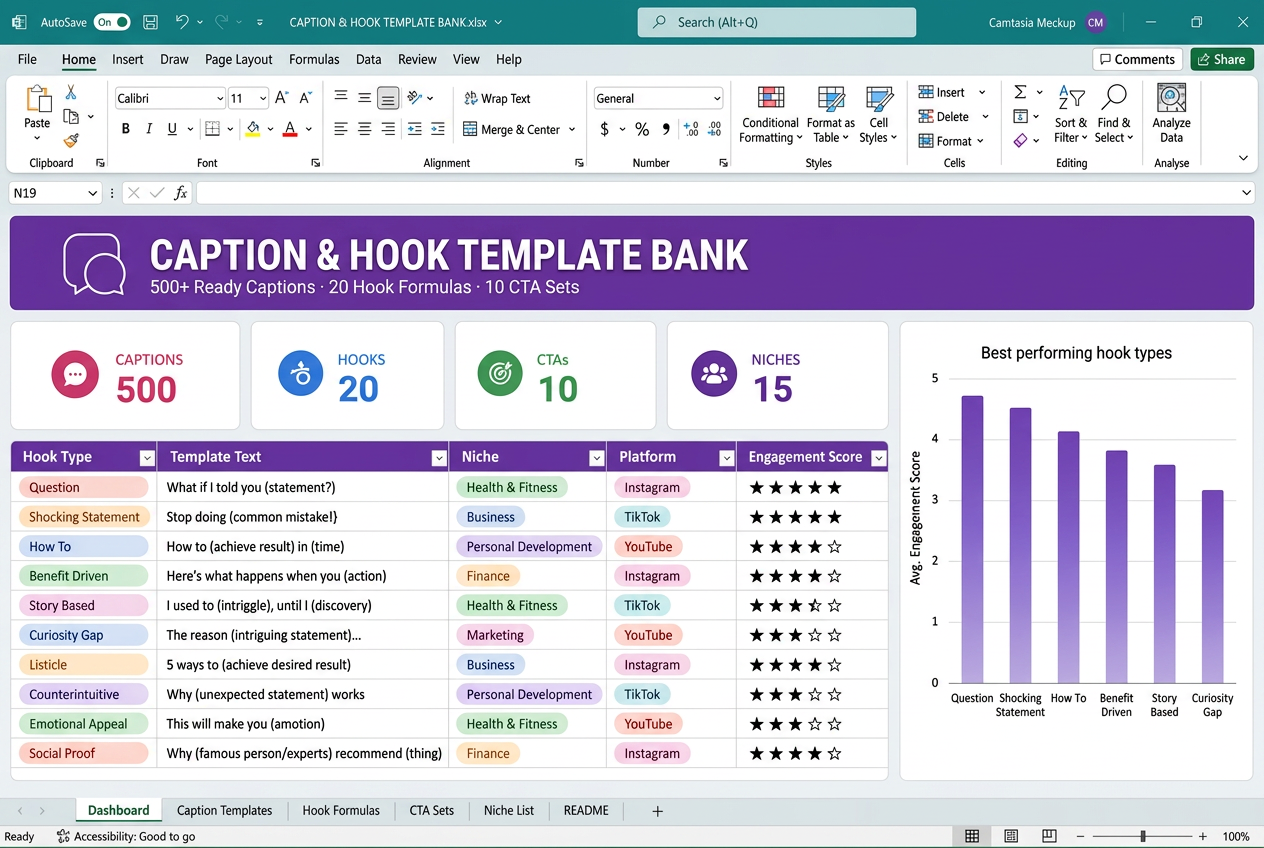 Hook templates sheet preview