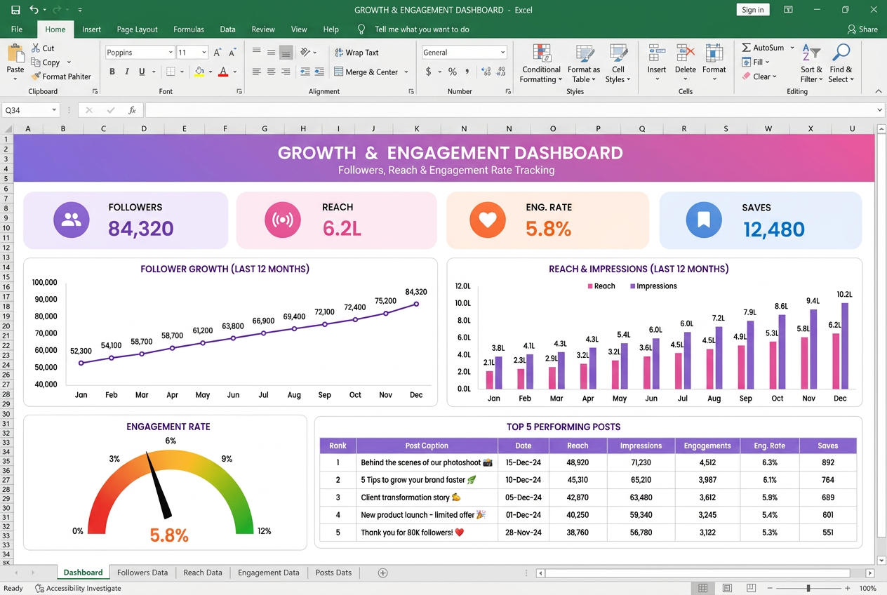 Monthly client report template preview